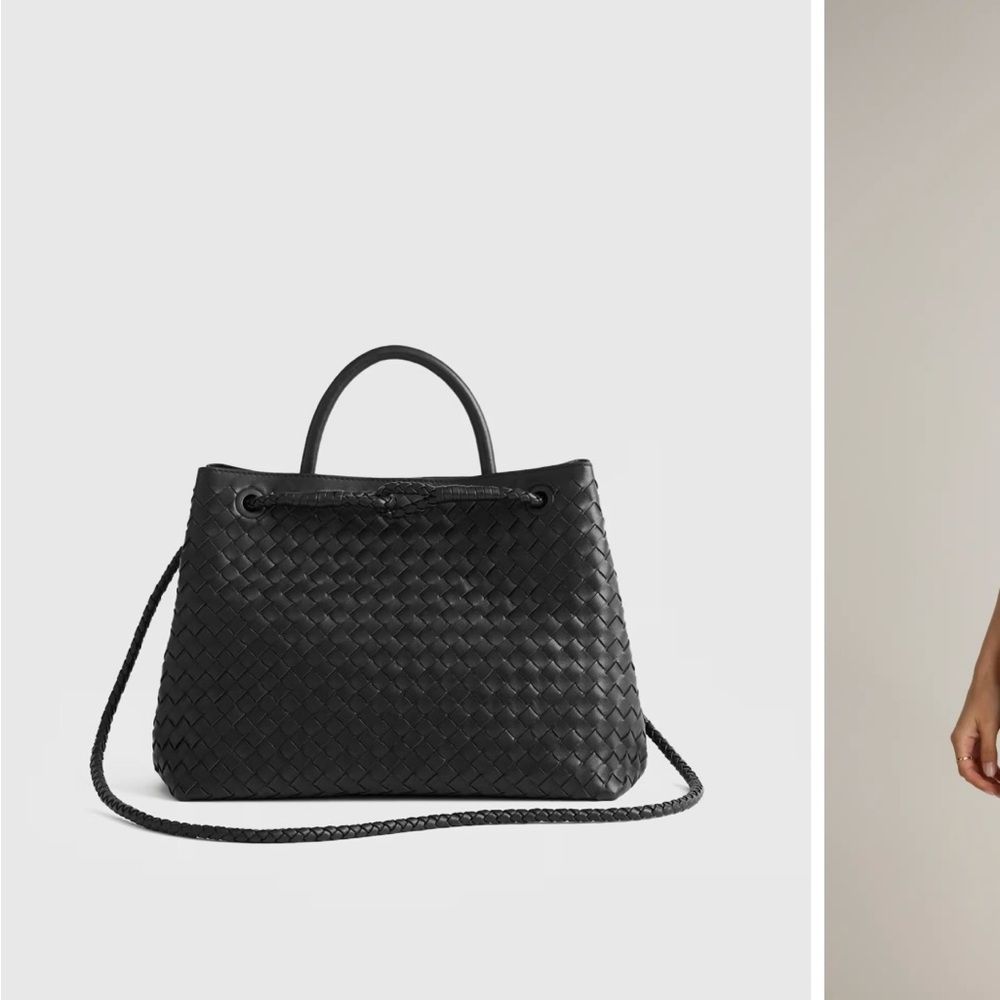 Quince Italian Leather Handwoven Satchel
